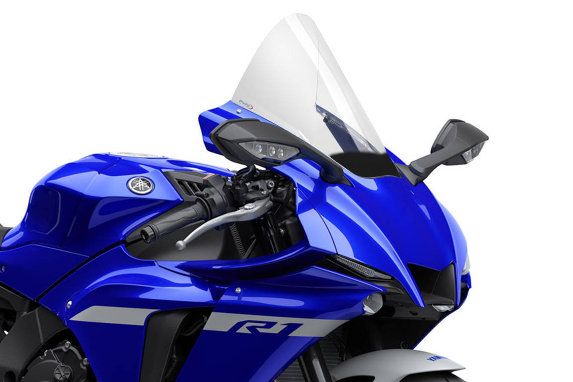 YZF-R1 2020〜2025 Puig レーシング スクリーン Puig R-Racer Windscreen - 2020-2025 Yamaha YZF-R1 / R1M - 3827*